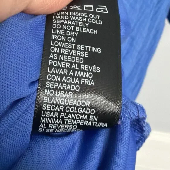 Perceptions Woman, Size 2X, Cornflower Blue Gauze Tiered Dress, Relaxed, Flowy - Picture 3 of 6